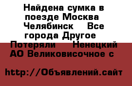Найдена сумка в поезде Москва -Челябинск. - Все города Другое » Потеряли   . Ненецкий АО,Великовисочное с.